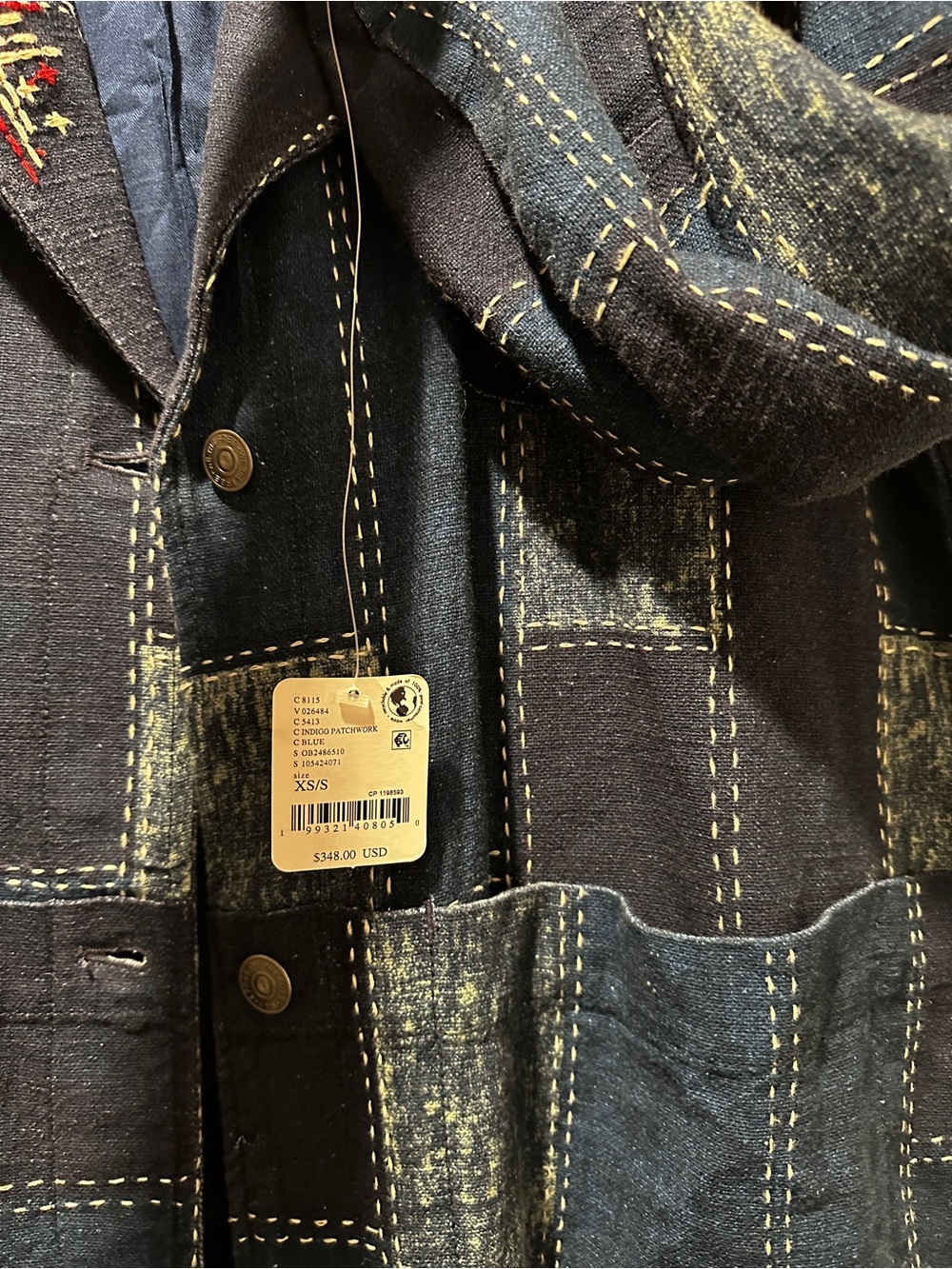 NWT FREE PEOPLE We The Free Open Studio Denim Blue Duster Size XS/S - Picture 10 of 11